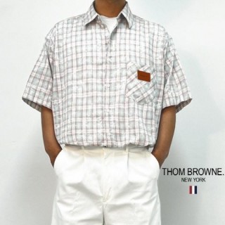 TB 체크 루즈핏 반팔 셔츠