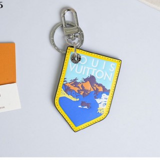 루* 알프스 다미에 Graphite and Printed 레더 백참 & 키 홀더