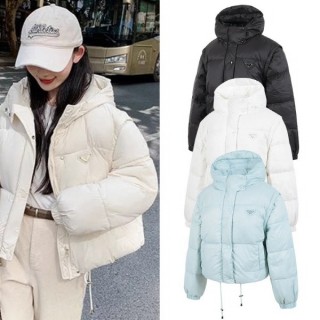 프* 트라이앵글 후드 덕다운 패딩 (여성)