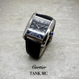 까* 탱크MC 크로노그래프 블랙다이얼 실버케이스