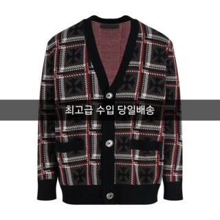 크* 캐시미어 크로스 체크 가디건